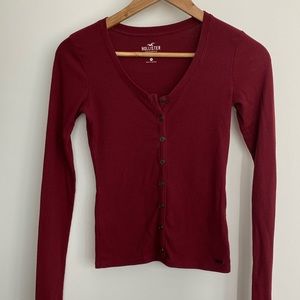 💋 Dark red Hollister top 💋